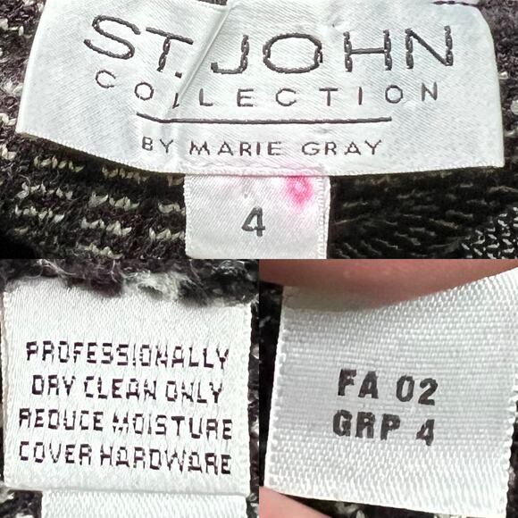 St. John Collection Vintage Y2k Brown & Beige Stretch Knit Mini Skirt Size 4 - Picture 11 of 12